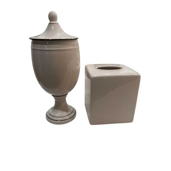 Pottery Barn Pharmacie Apotheke Bathroon Tissue Holder and Urn - Picture 3 of 5